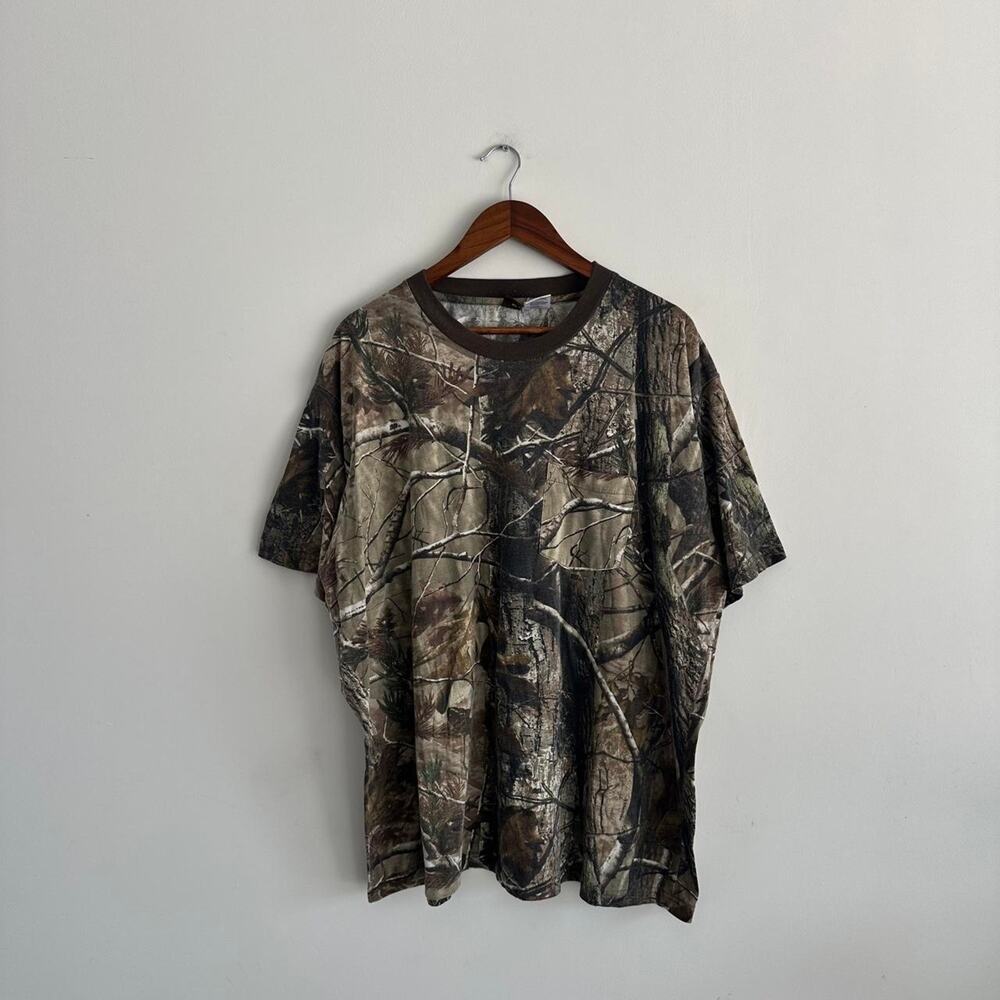 Vintage RealTree Camouflage Pocket Tee Size XXL